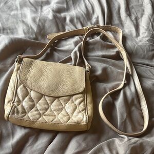 Vera Bradley Beige Quilted Crossbody Shoulder Handbag